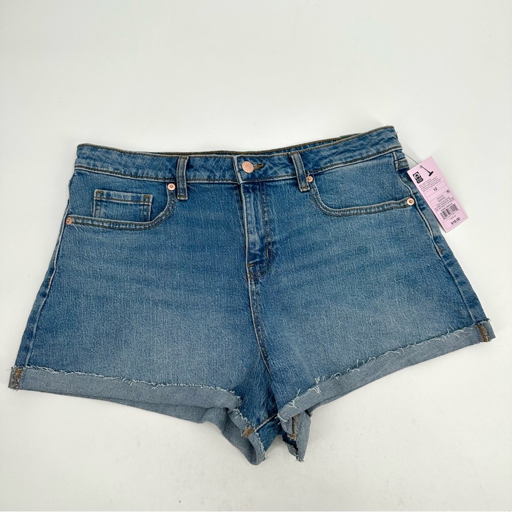 Wild Fable Denim Shorts Womens 12 Blue Jean High Rise Rolled Cuff 2.5” Inseam